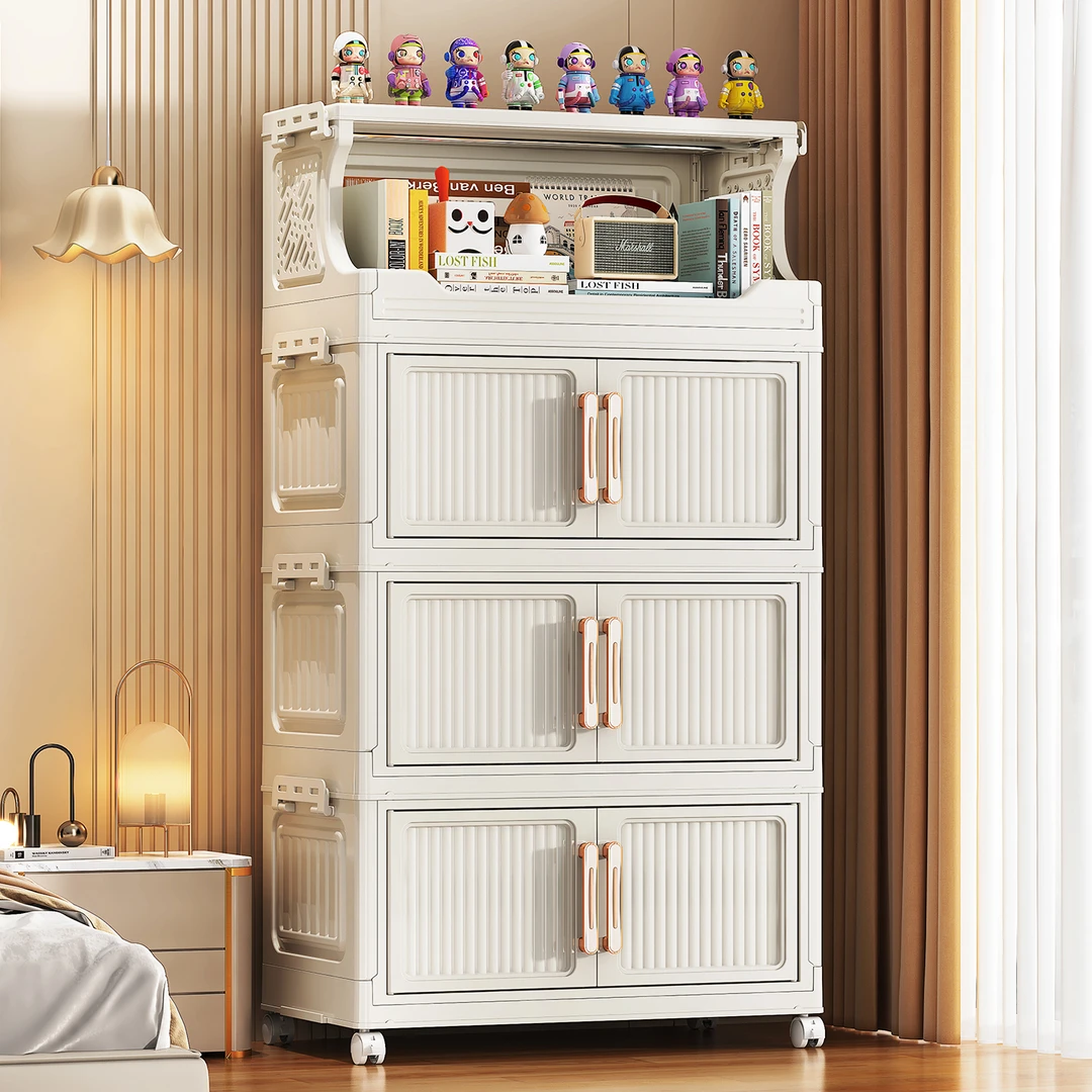 零食置物架多层收纳架卧室客厅家具用品带柜门出租屋收纳整理神器