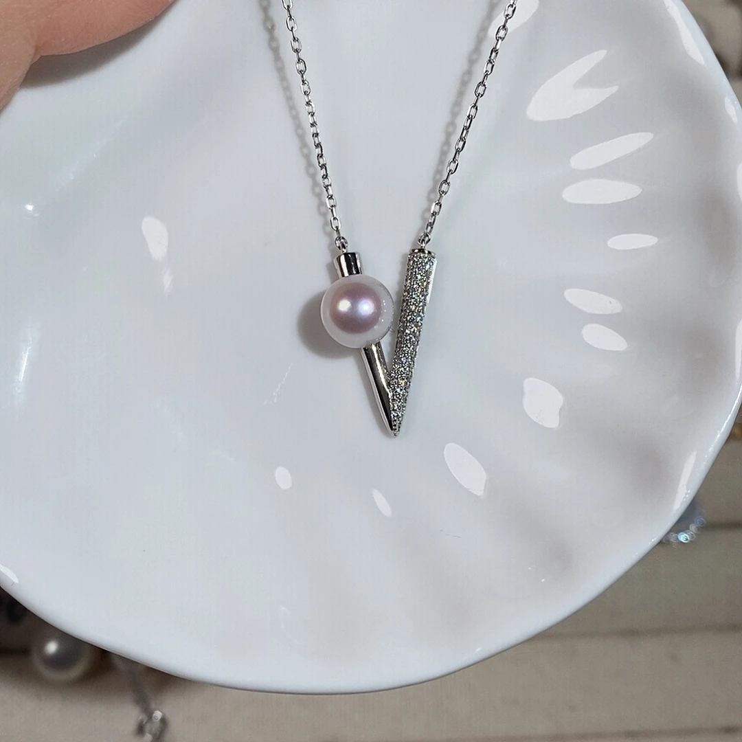 银S925镶嵌海水珍珠颈饰