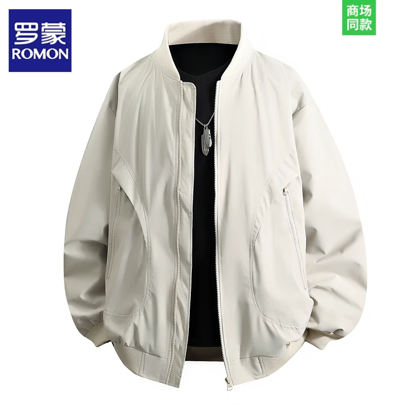 罗蒙2025春秋新款美式休闲棒球服外套男潮百搭工装上衣飞行员夹克