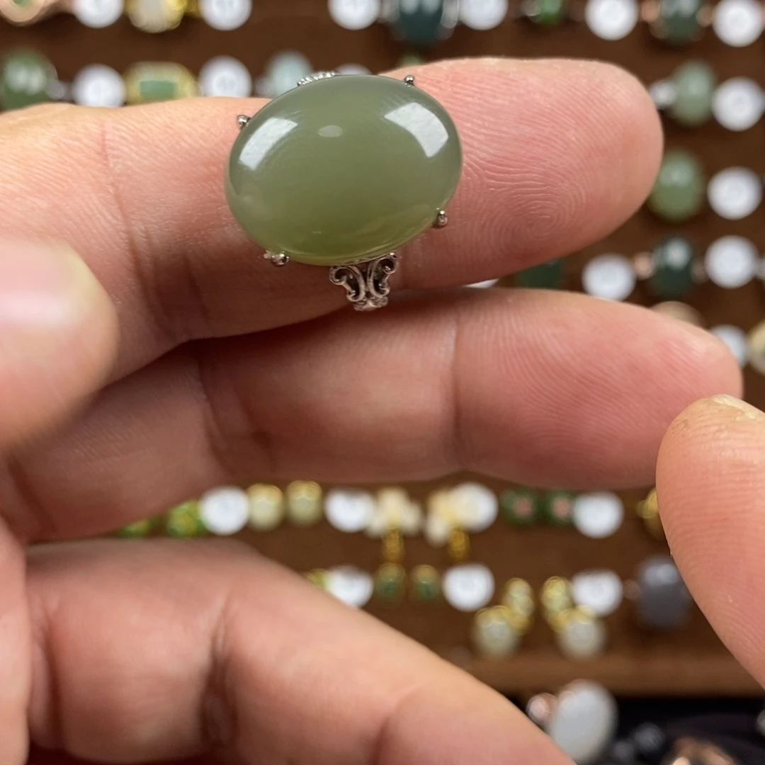 和田玉（青玉）戒指合金