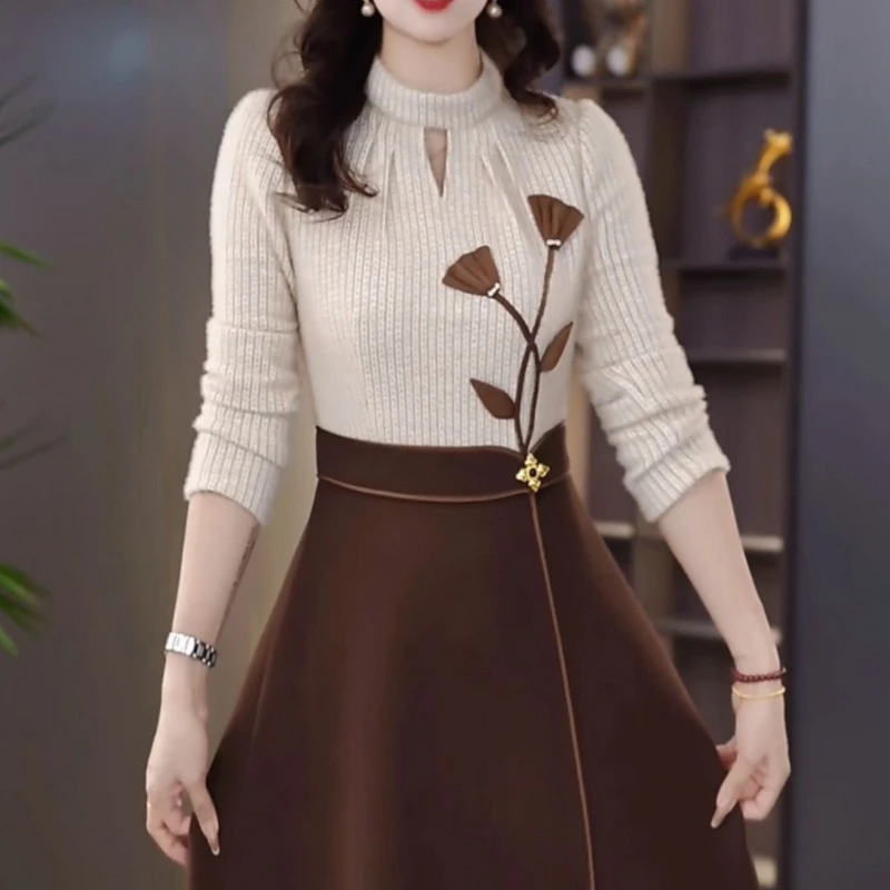 韩国，日本网红针织秋冬百搭小香风高腰加厚显瘦洋气减龄韩式，日式