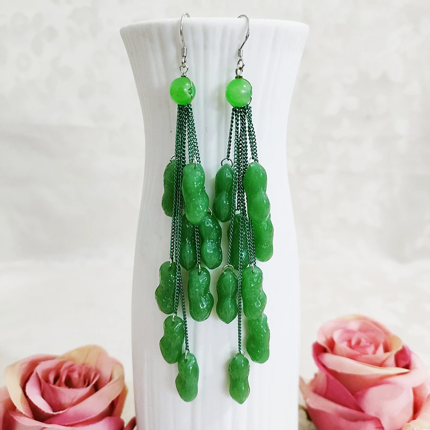 铜合金耳饰 民族风手工超长款流苏吊坠耳环1092