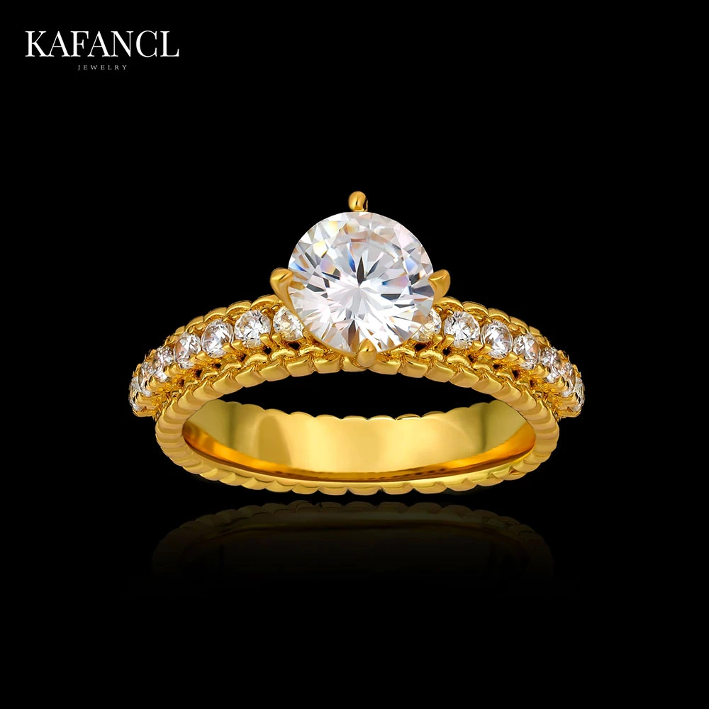 红楼  莫桑石 镀K金 星空之梦戒指女新款ZR-D299