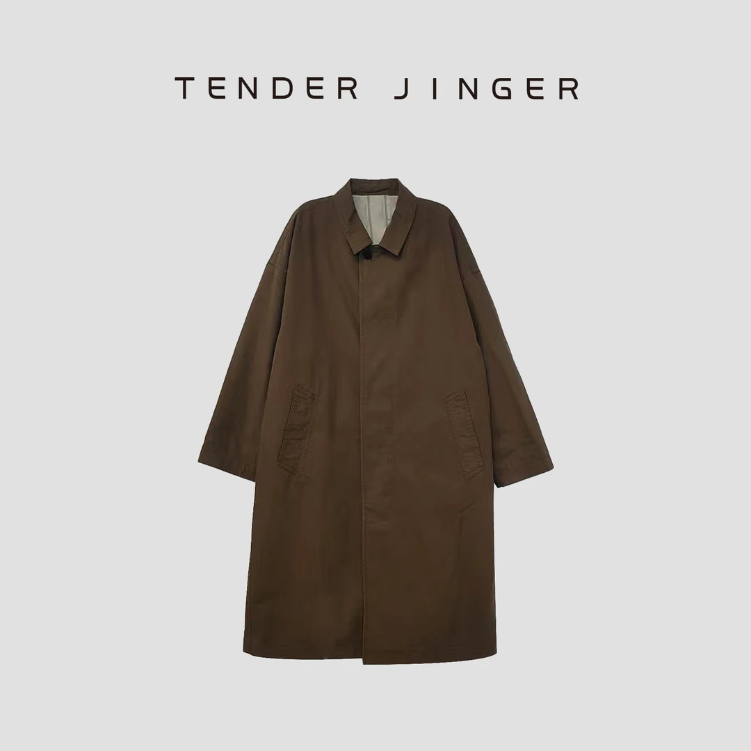 Tender Jinger【专柜】重磅水洗廓形长款风衣T51ERF80010