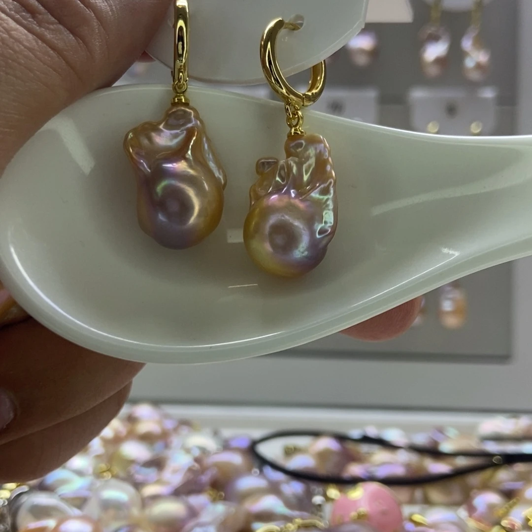 桃***子颈饰淡水珍珠银S925镶嵌7