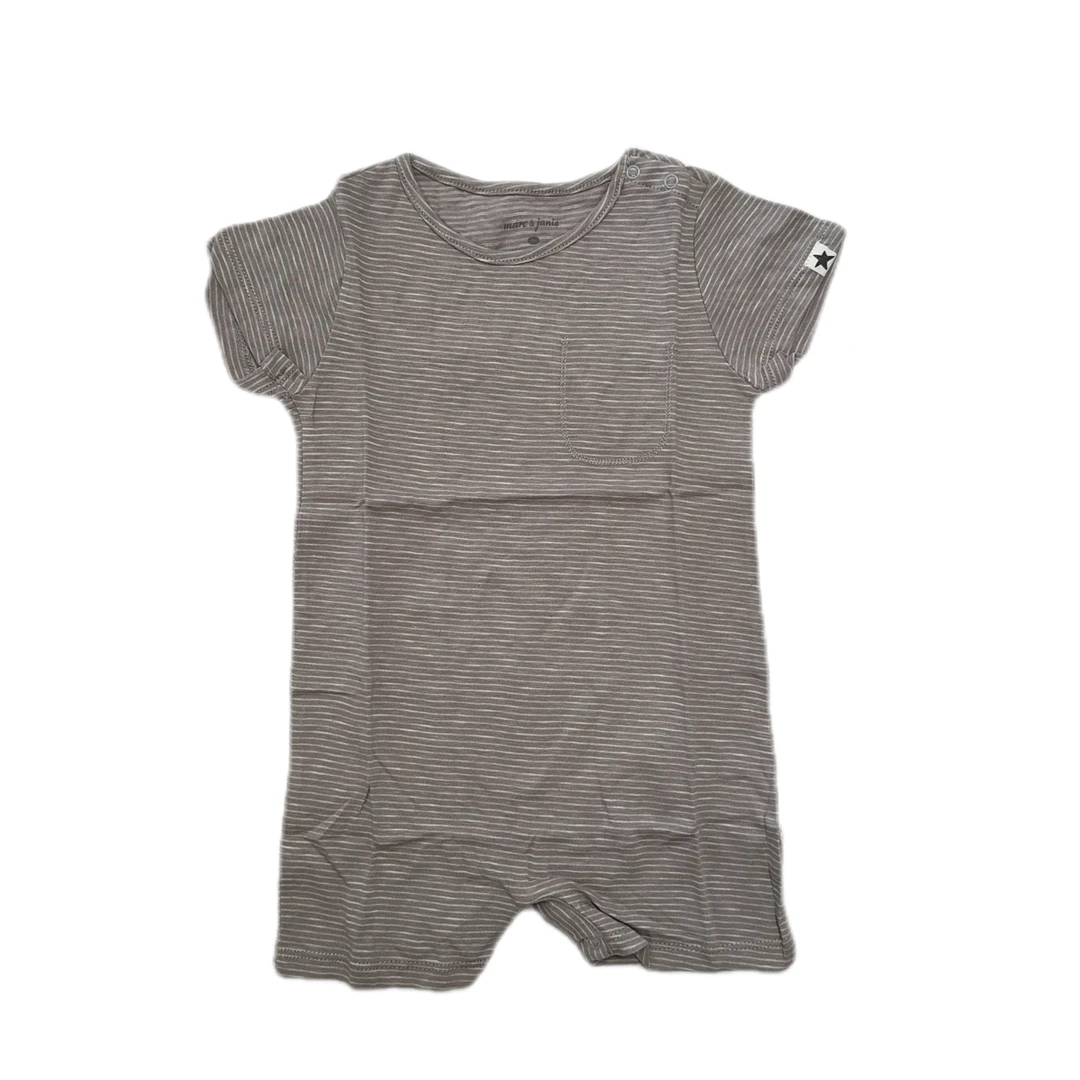 婴儿夏季哈衣新生儿衣条纹服宝宝纯棉连体衣短袖爬服