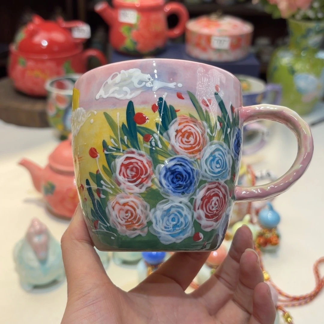 景德镇手绘高温釉下彩陶瓷茶具