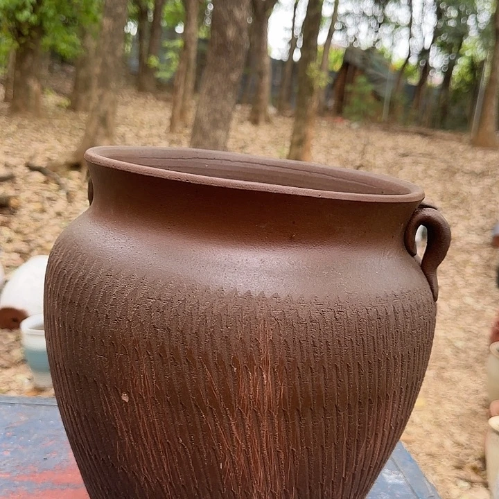紫砂花盆高 31口25