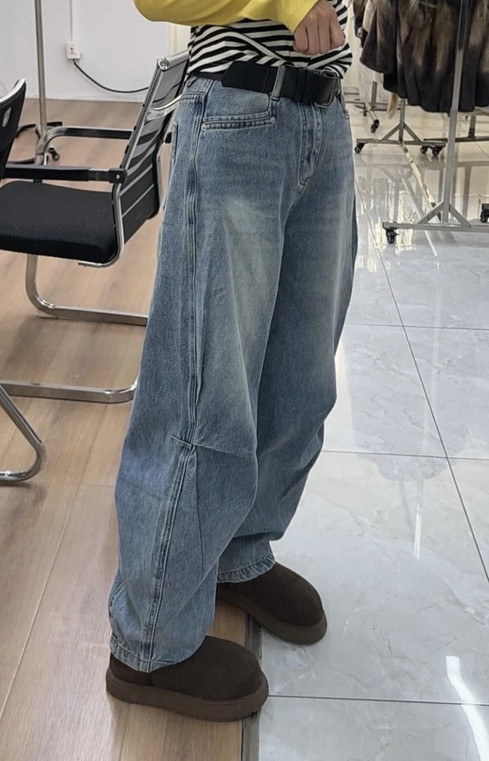 PINSHANGXIBAO/品尚喜宝韩版宽松休闲显瘦女款百搭牛仔裤 88036