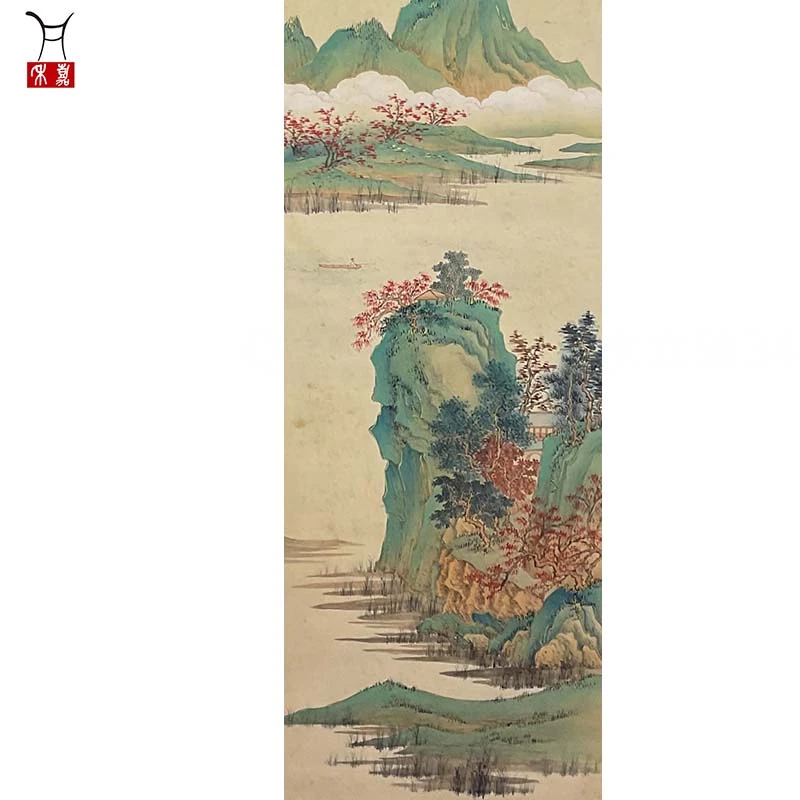 Q1019山水立轴34x104/3.2平尺