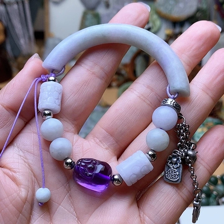 翡翠手链未镶嵌路*通中间貔貅换翡翠180元