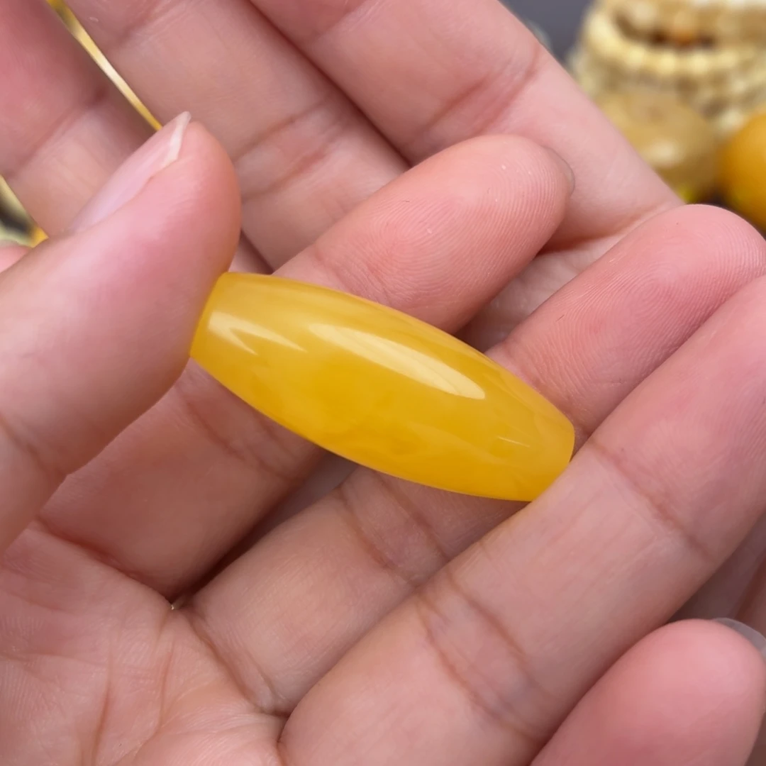 蜜蜡未镶嵌裸石枣珠