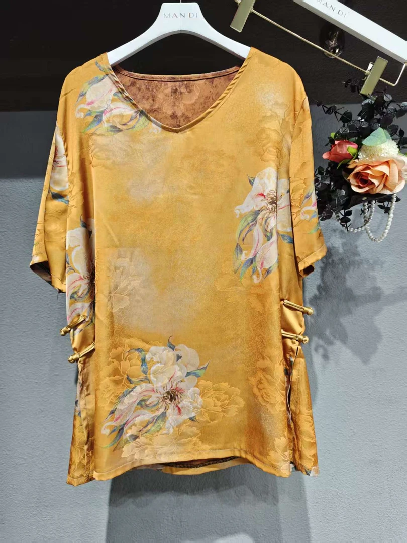 232-苏杭高定～夏季v领显瘦百搭老料订制款巨舒服上衣