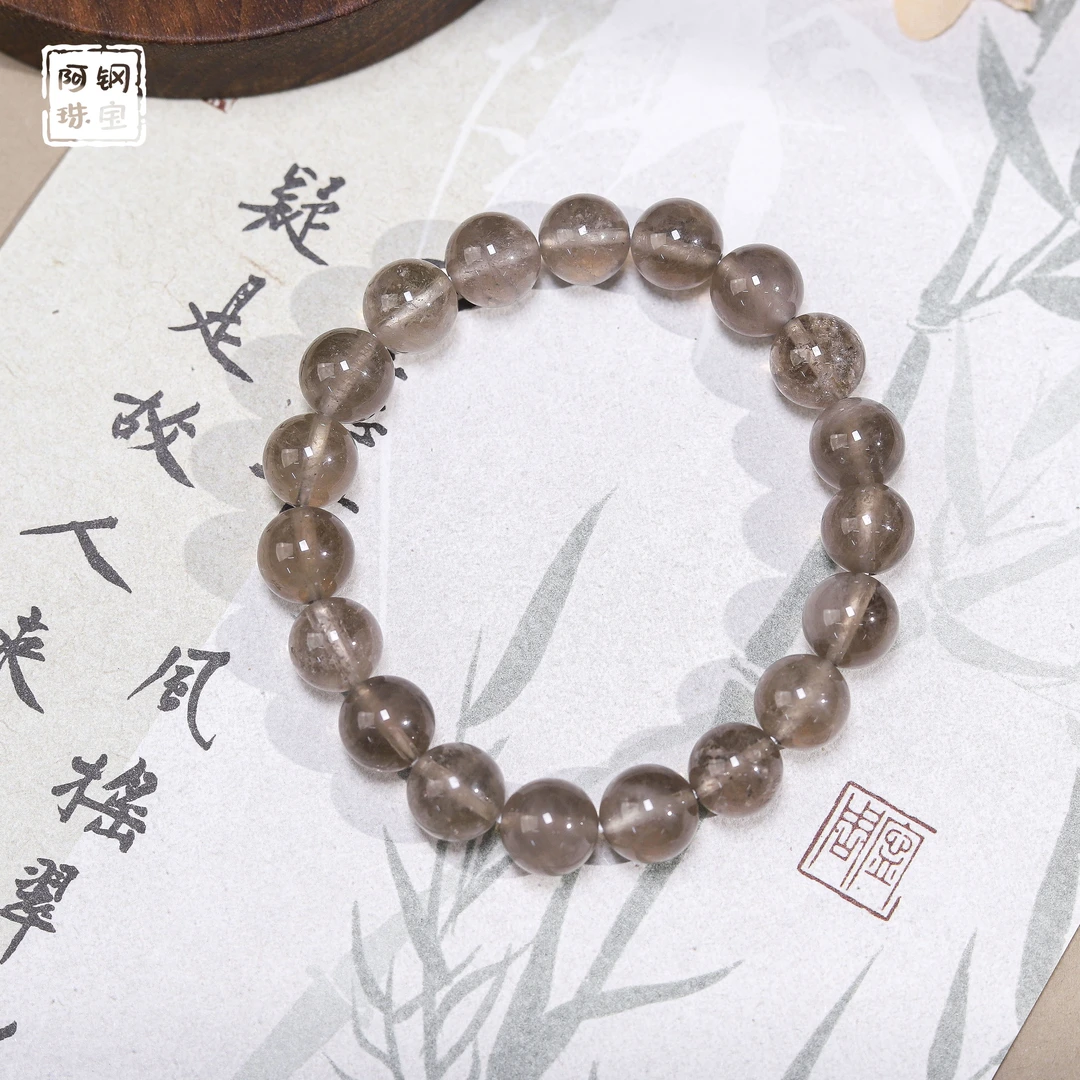 【放漏】天然灰兔毛水晶手串平衡脉轮男女多样性发其一-HT126
