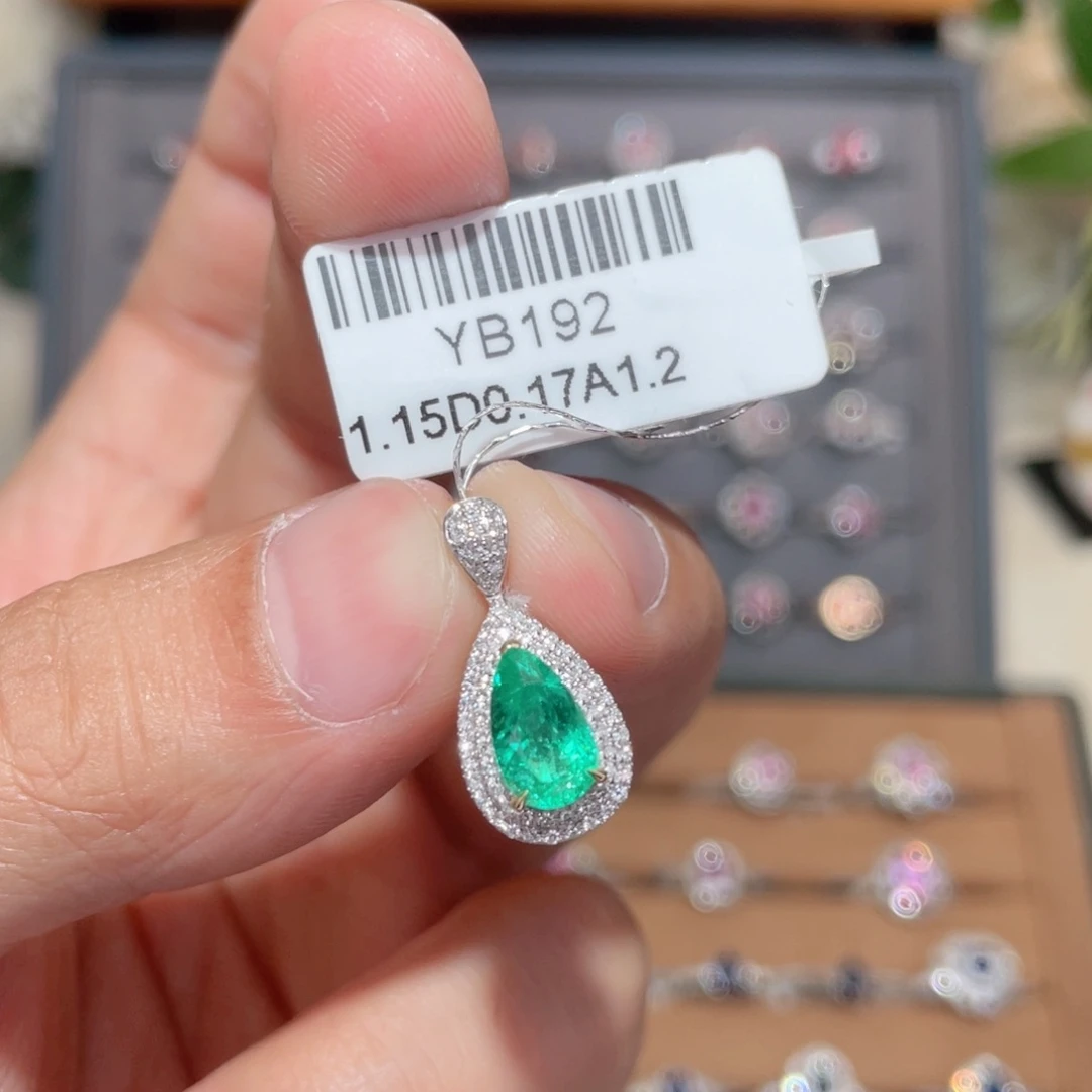 祖母绿吊坠(不含链)18K金镶嵌1.15ct 哥伦比亚