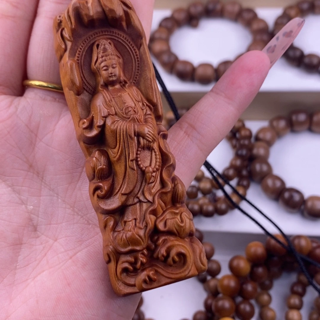 檀香木手串/手链观音脖挂奶香红肉正区老山檀纯手工