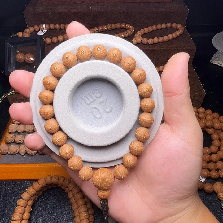 手串凤眼菩提11.5mm实心粉红皮