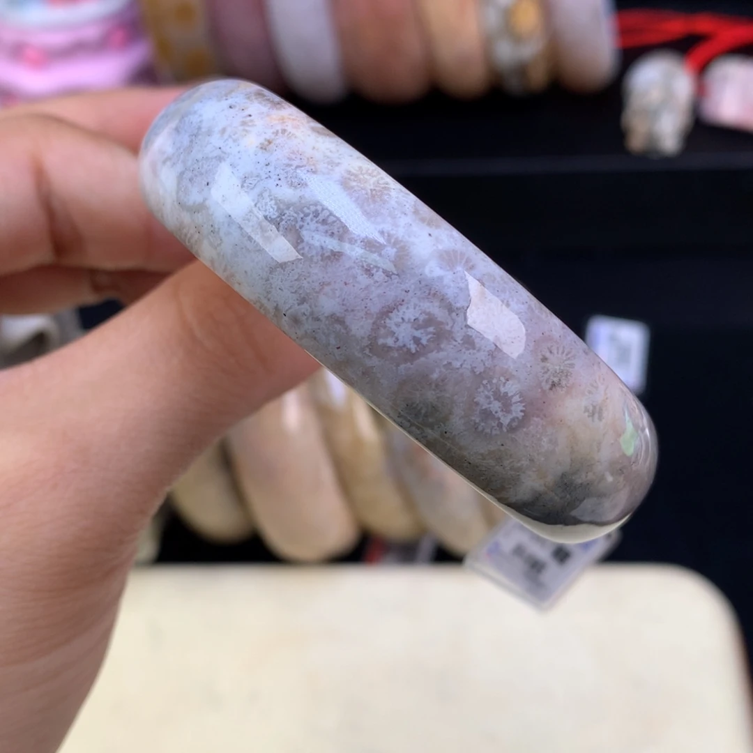 硅化珊瑚（珊瑚玉）未镶嵌吊坠(赠链)（24号）手镯53.7圈