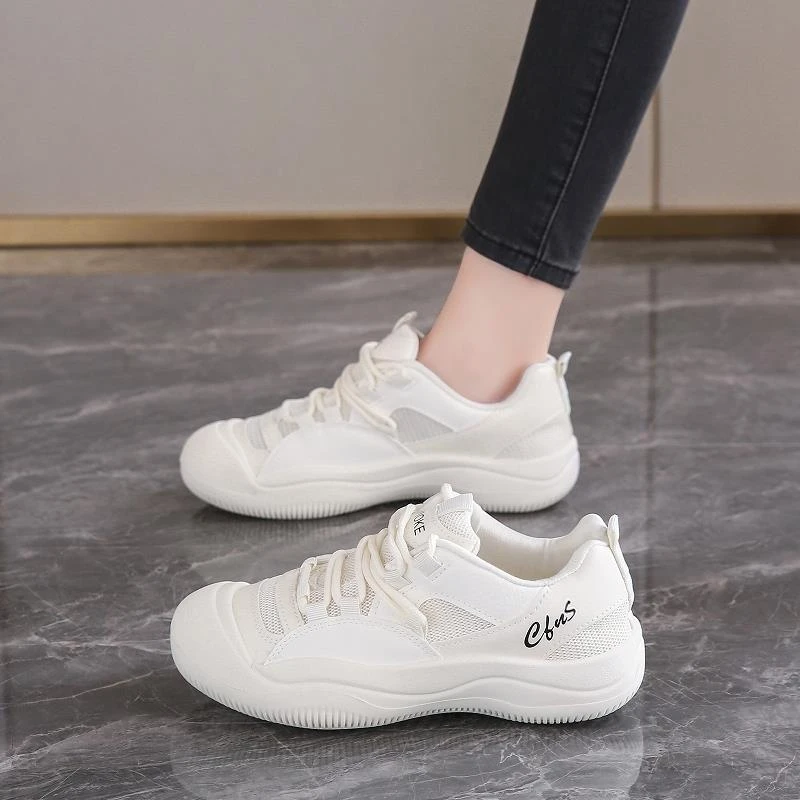 运动鞋女款2025新款春夏季网面女鞋子白色轻便软底黑色休闲跑步鞋