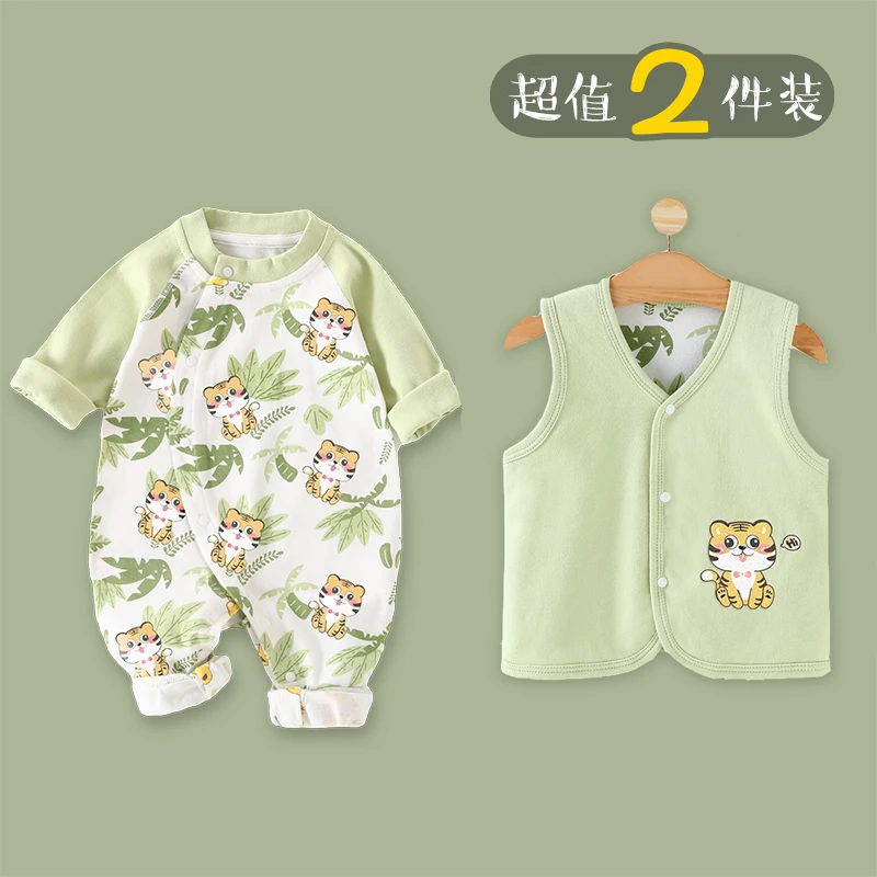 反季四季纯棉婴儿连体衣无骨哈衣幼儿长袖宝宝纯棉春秋新生儿爬服