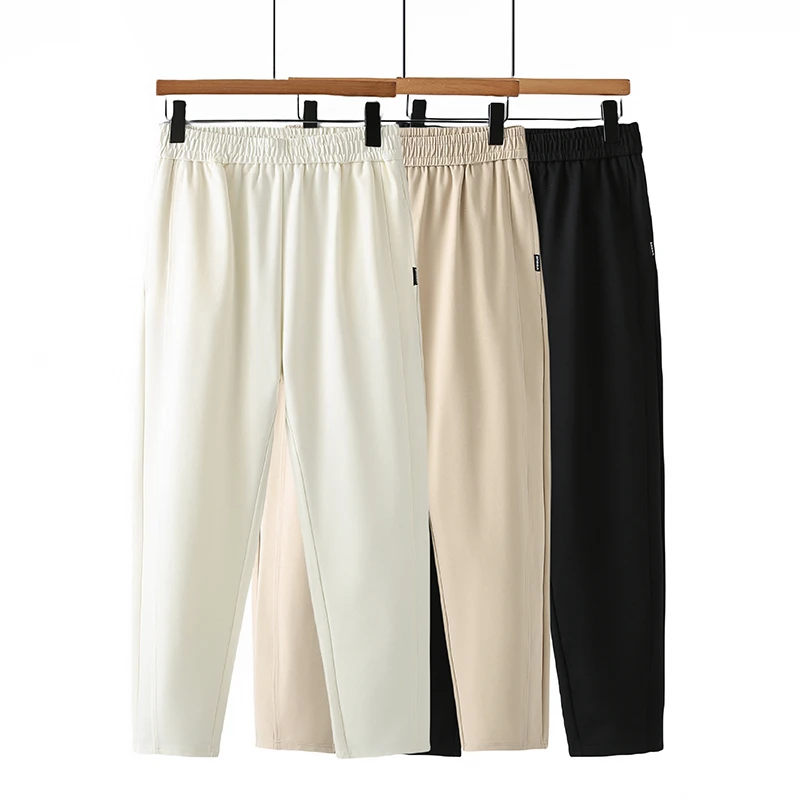 卡洛町大码女装秋季新款时尚百搭显瘦松紧高腰哈伦裤8575