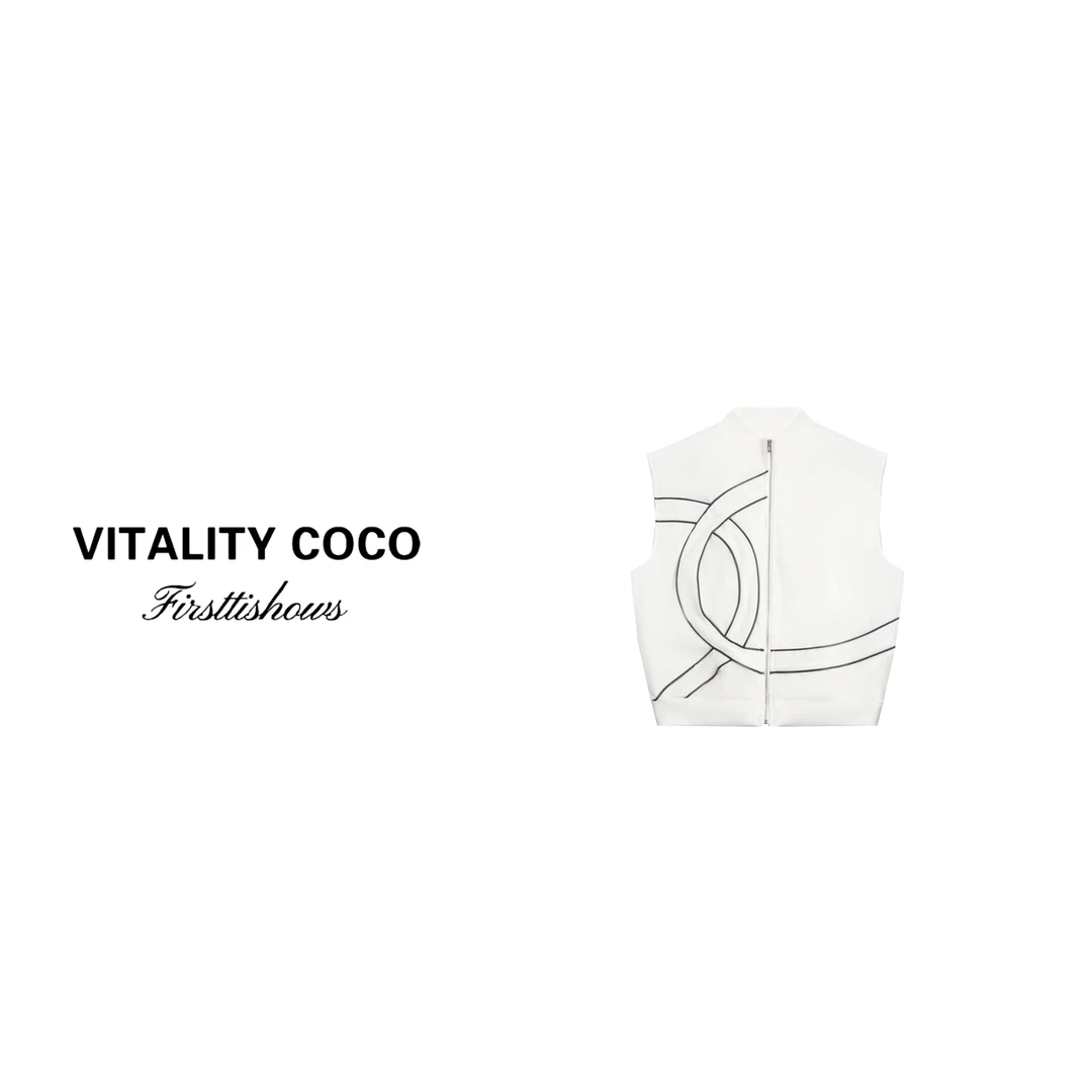 首秀香香系列高定马甲外套白色运动无袖-2206