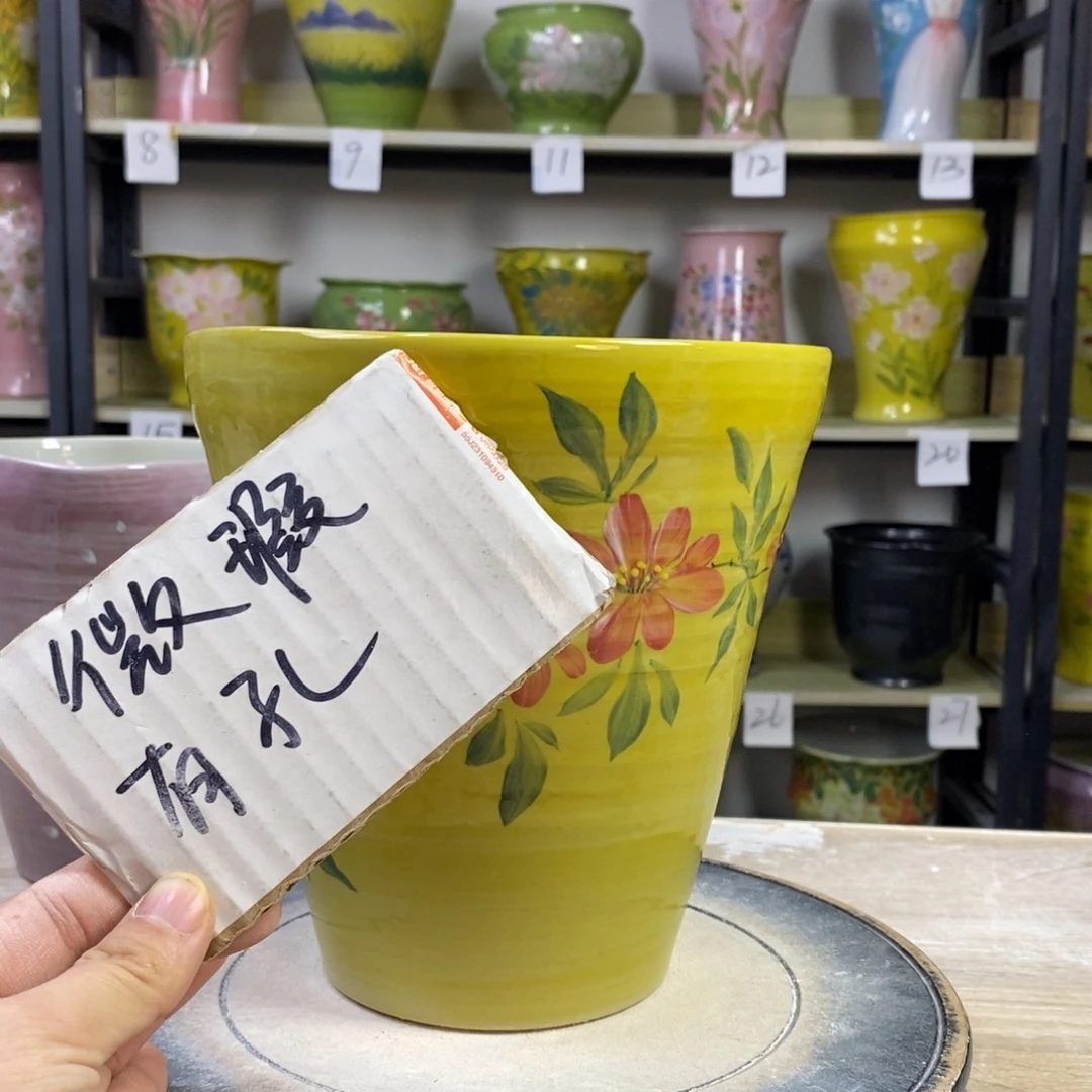 景德镇手工手绘陶瓷花盆