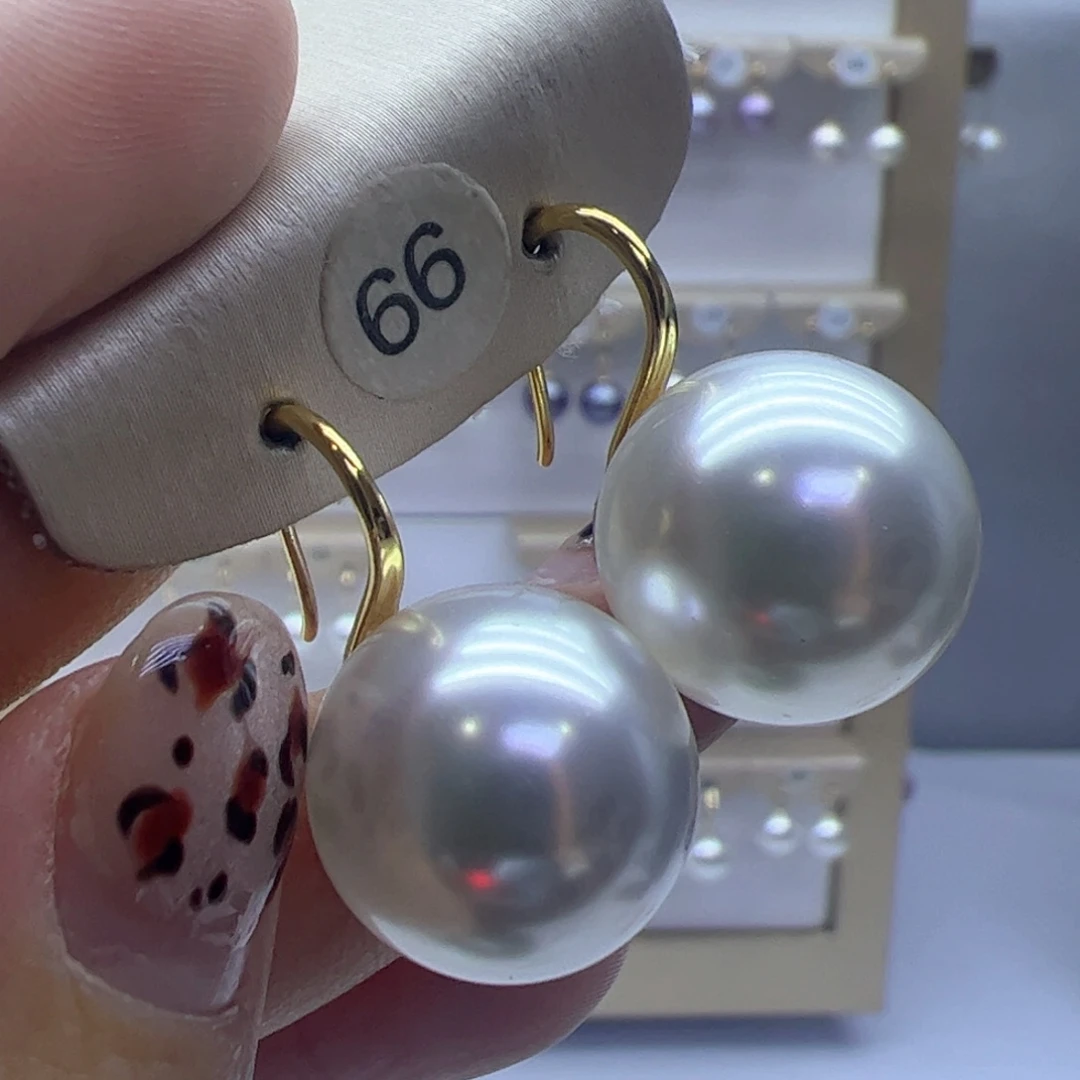淡水珍珠耳饰18K金镶嵌