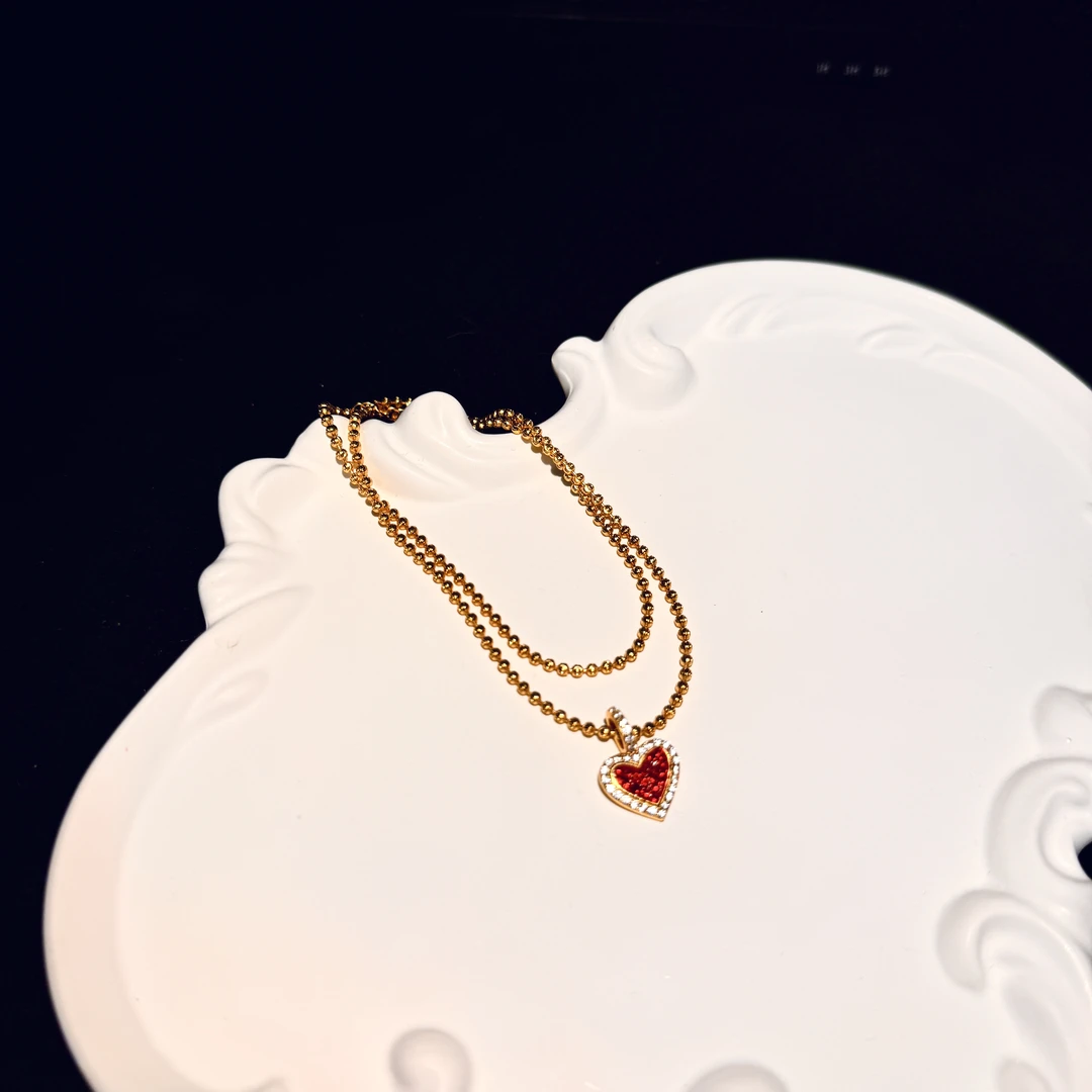 坠链均925银合成锆石  S925银【三宝】月光恋曲项链