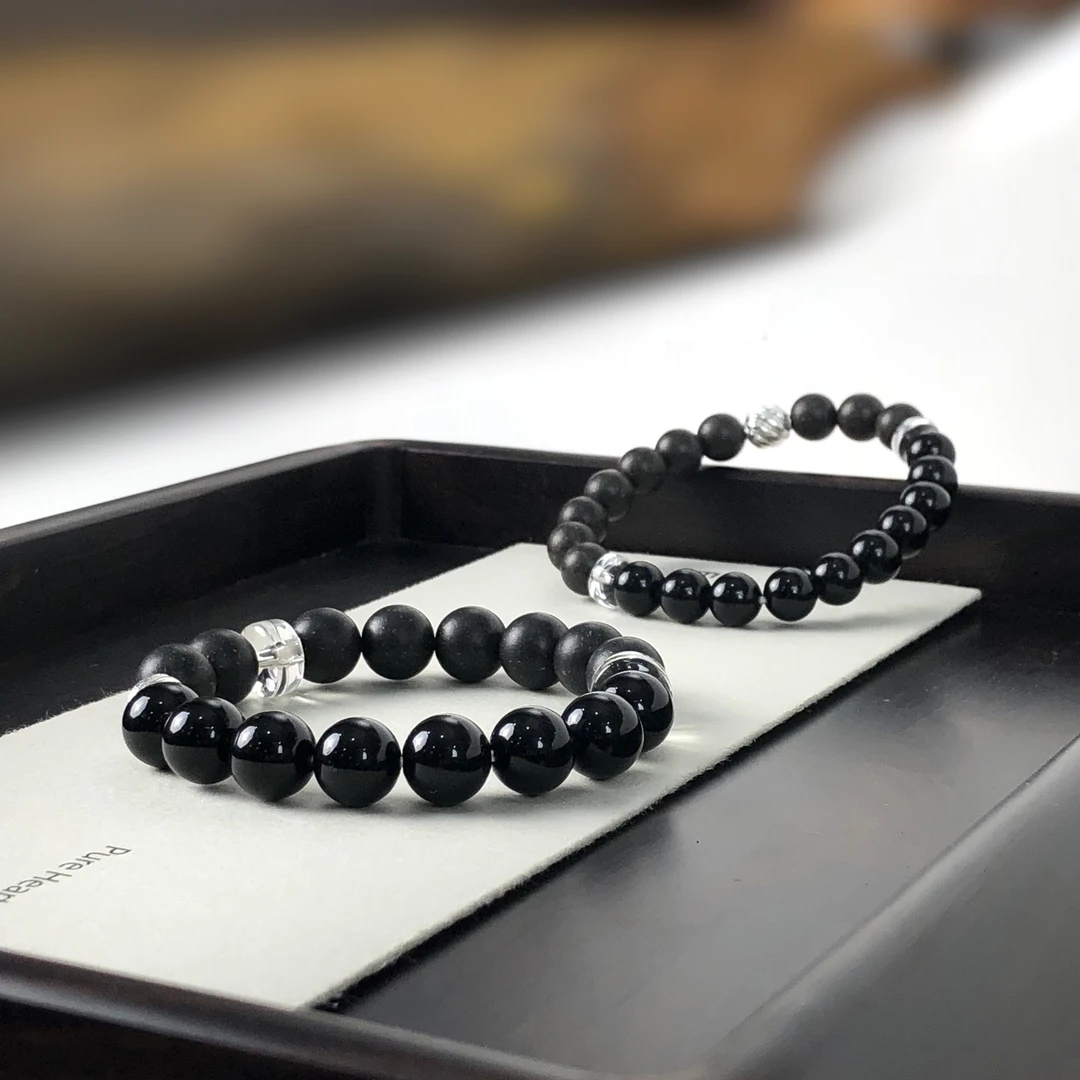 【千春祠】如初丨天然乌黑 能量合香珠手串 男女情侣同款