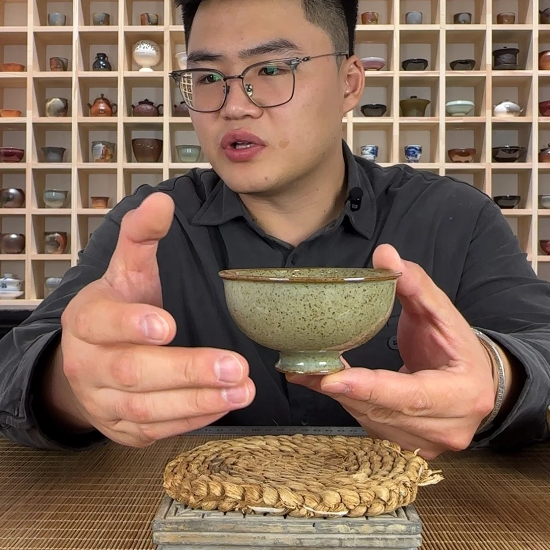平阳窑手作青釉矸子泥主人杯