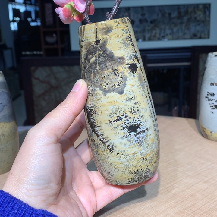 广西国画石摆件，花瓶