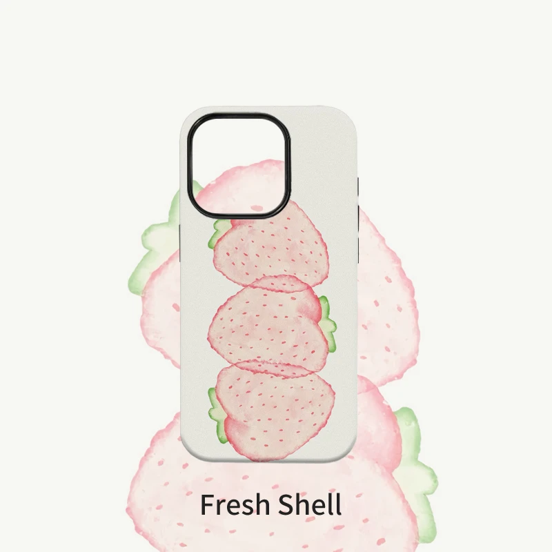 切片草莓菲林二合一适用苹果VIVO华为OPPO小米一加荣耀手机壳