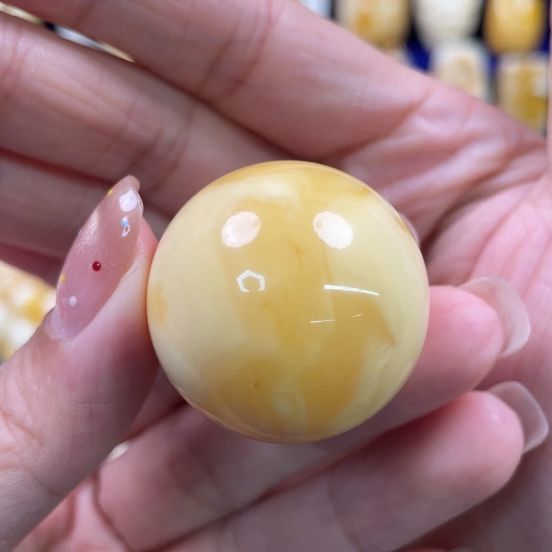 蜜蜡未镶嵌裸石琥珀蜜蜡珠子卡30mm