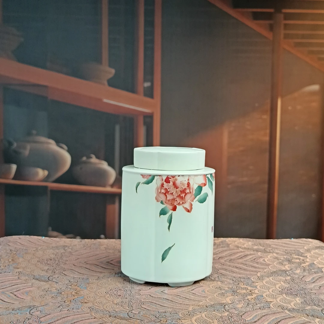 阿七的器 汝窑梅花罐牡丹茶叶罐F98