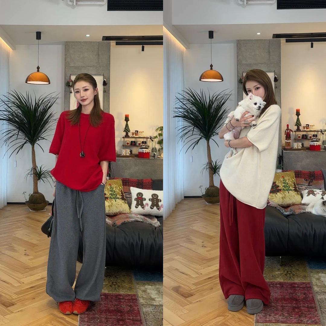 『VIDIN LIM』重磅摇粒绒加厚弹力束口宽松卫裤 25950