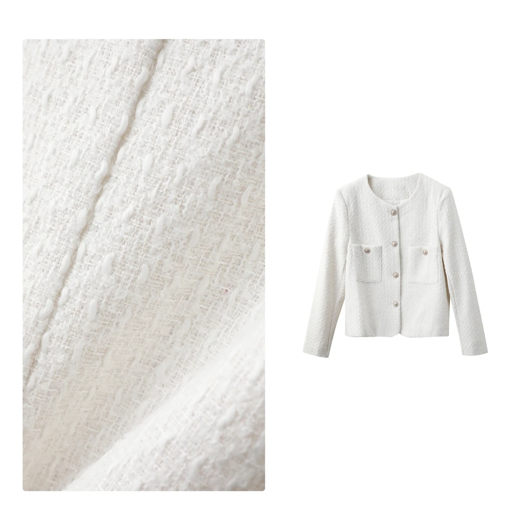 门店46&9！法式高级感！粗花呢~气质百搭单排扣设计短款外套Q00025