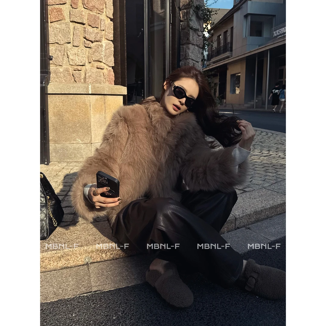 MBNL-F”焦糖玛奇朵“ 静奢层次感狐狸毛皮草外套 秦磊XM-XPC6089