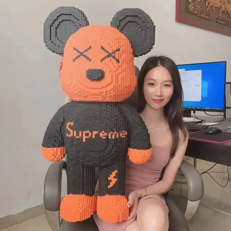 70*35cm【黑橙熊】*孩礼物益智暑期积木玩具盾奥特曼潮玩高颜值醒狮