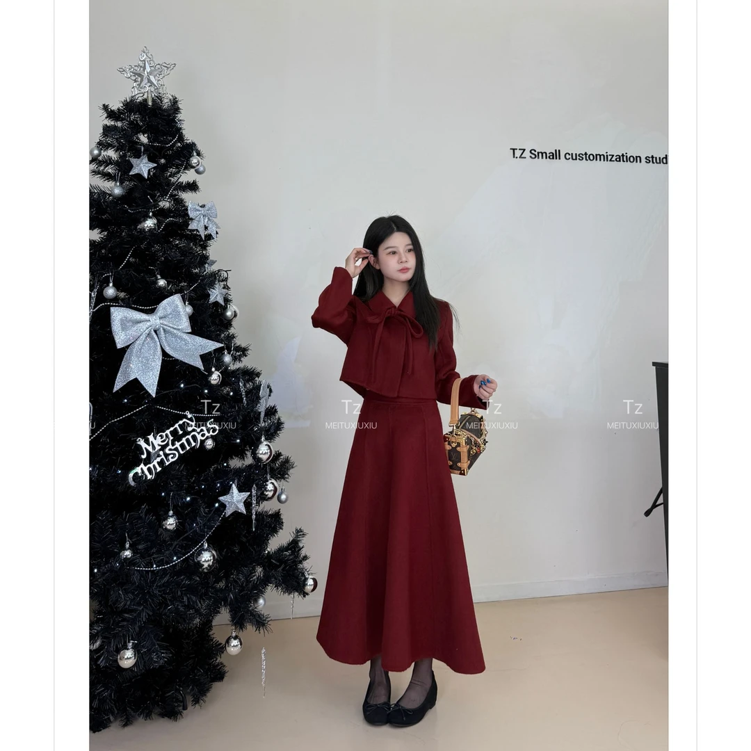 【婷子定制】~150小个子改版冬款双面绵羊毛套装{不能机洗水洗}9513