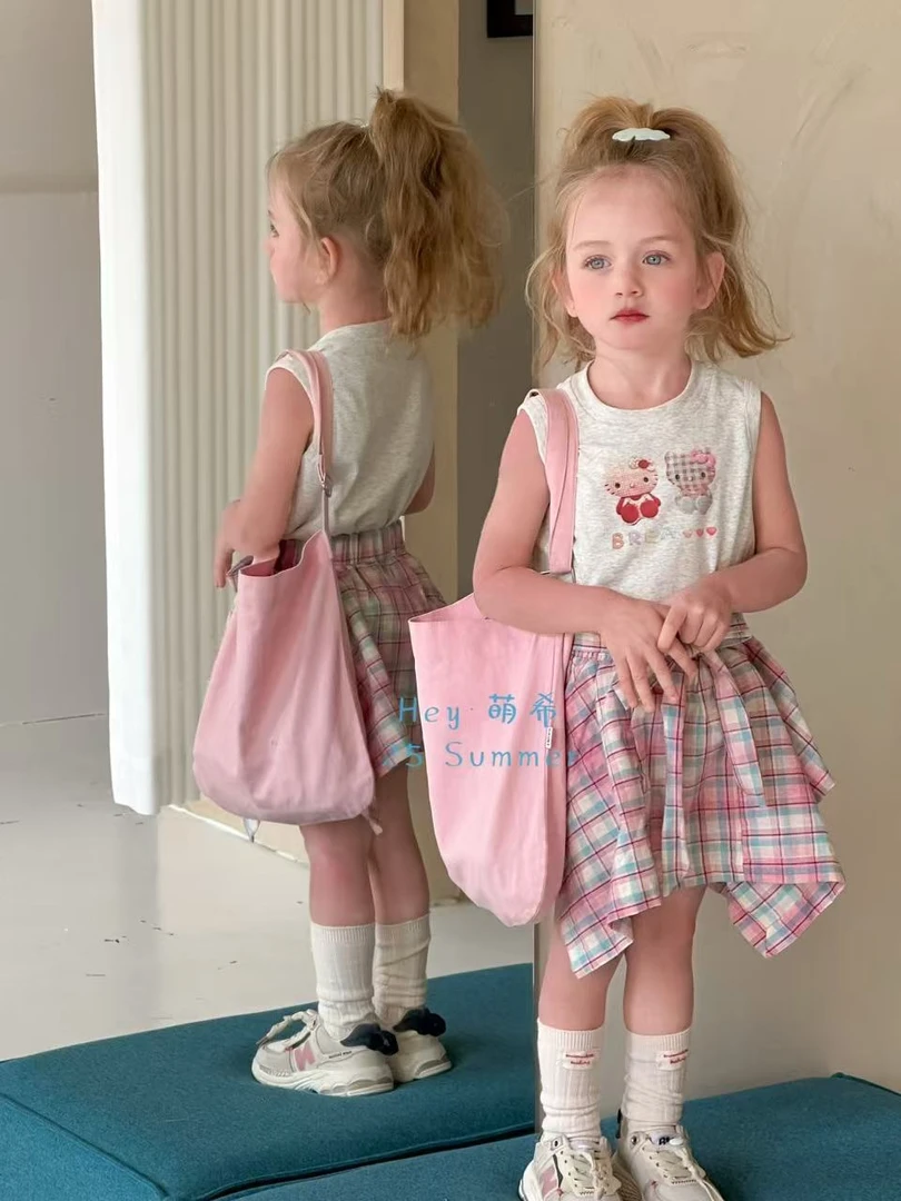 萌希·25夏~韩版kt猫T恤上衣M8231（汉服）灰色