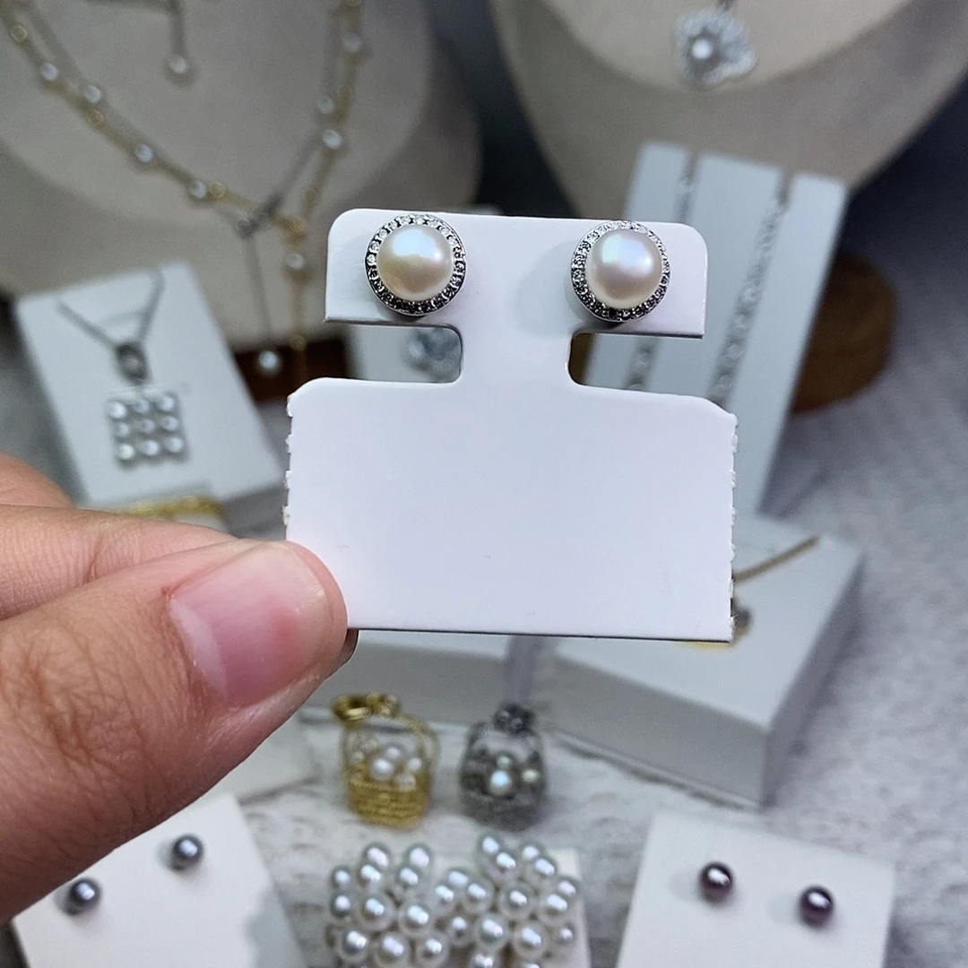 淡水珍珠耳饰银S925镶嵌