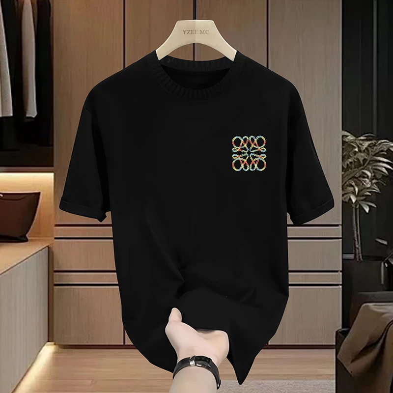 【波总专属-罗家小花】T2107新款时尚轻奢刺绣百搭男女同款短袖