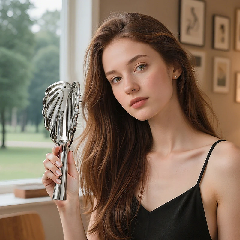 deHub天使梳子女生家用蓬松颅顶造型神器高颜值排骨梳不打结发梳