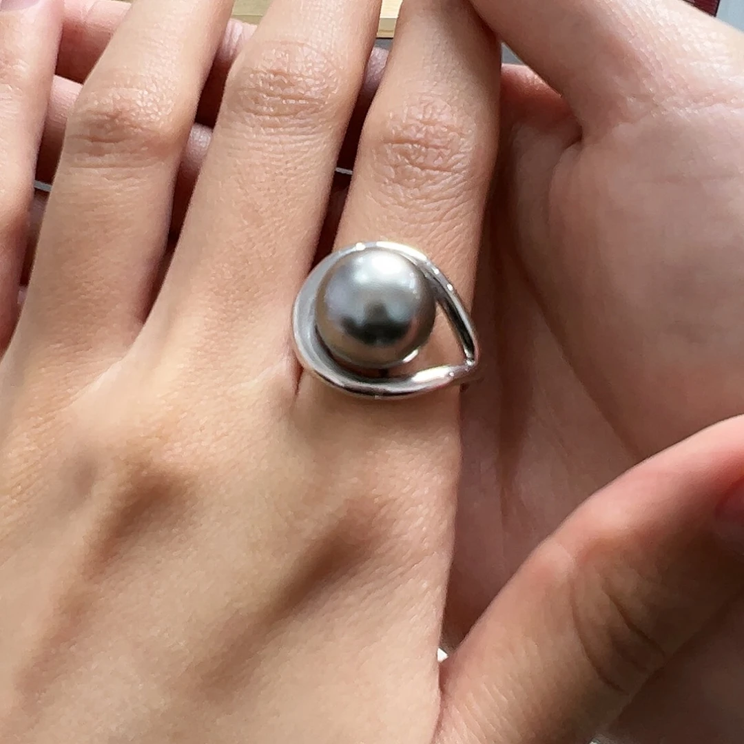 海水珍珠戒指银S925镶嵌