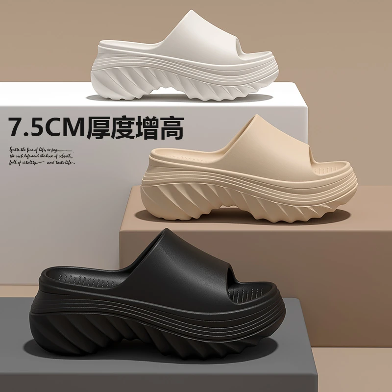 7.5CM高跟EVA拖鞋女士夏季外穿厚底时尚家居防滑软底坡跟凉拖鞋