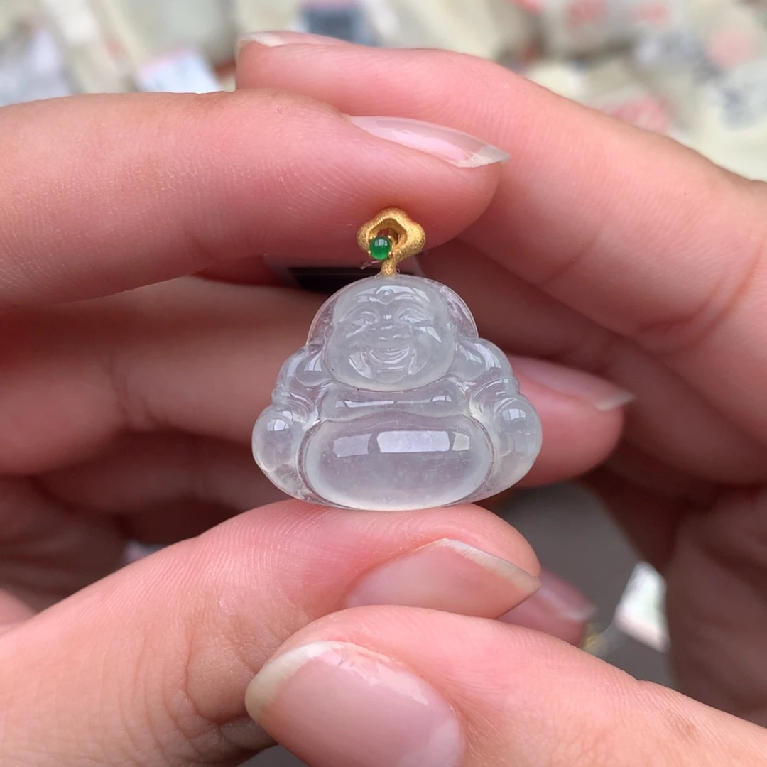 【闪购商品】翡翠挂件18K金镶嵌一