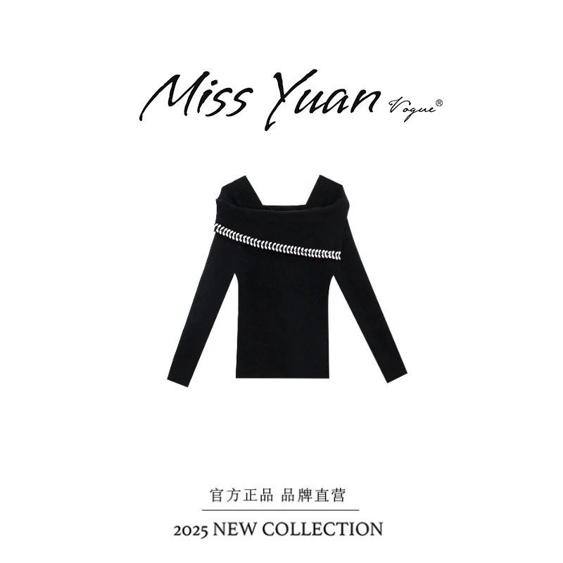 M.Y媛总 2025冬季新款设计感针织衫通勤打底衫百搭毛衣1LY535