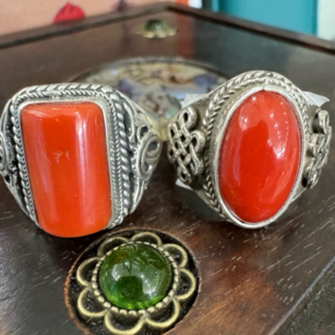 足银戒指 足银戒指 蒙古元素真旭日戒指