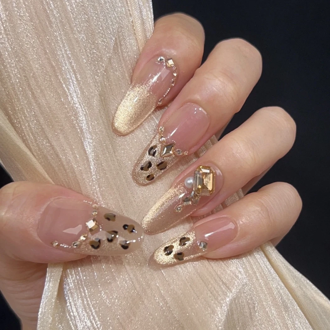 【落日熔金】Echo纯手工穿戴甲2024秋季新款猫眼显白高级可拆卸美甲